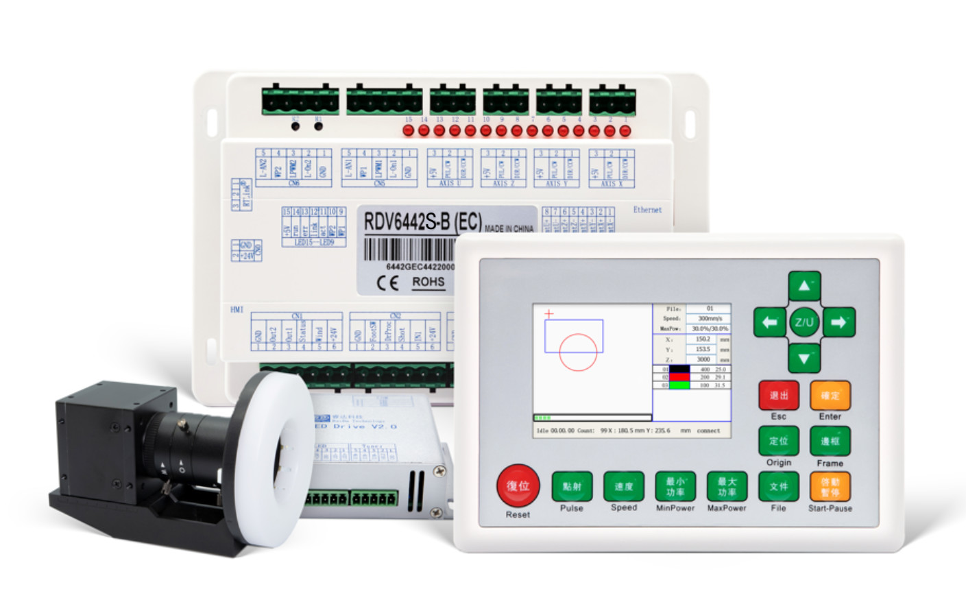 RUIDA RDV6442S CO2 Laser Vision Controller for Dual-Head Engraving